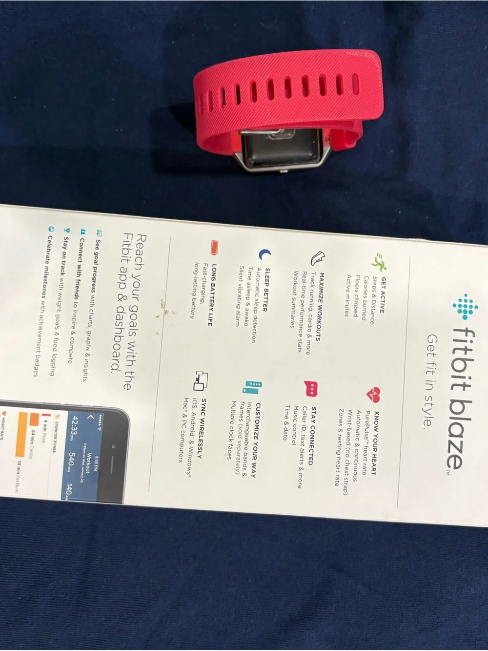 fitbit Blaze Smartwatch with Bright Pink Band